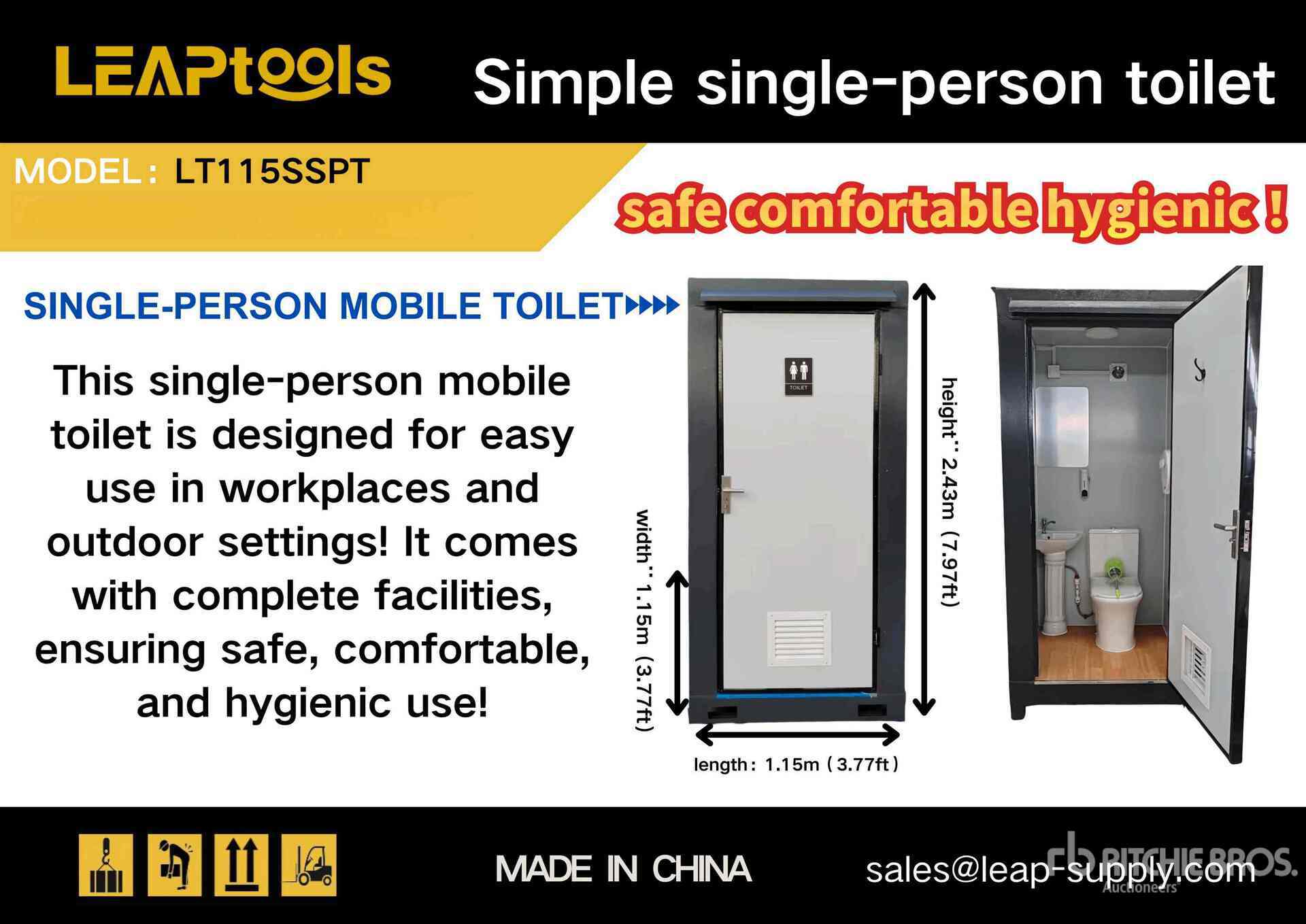 2026 LEAPtools LT115SSPT Portable Toilet