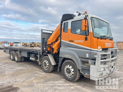 2019 Mitsubishi FS52 8x4 w/HMF 2620-K4-RC شاحنة مسطحة مع رافعة