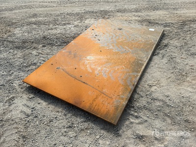 Quantity of (2) 4 ft 11.5 in x 7 ft 11 in (.75 in Thick) Road Steel Plates