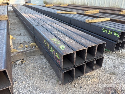 Quantity of (8) 5 in x 4 in x 1/4 in x 22 ft Rectangle Tubing (Unused)