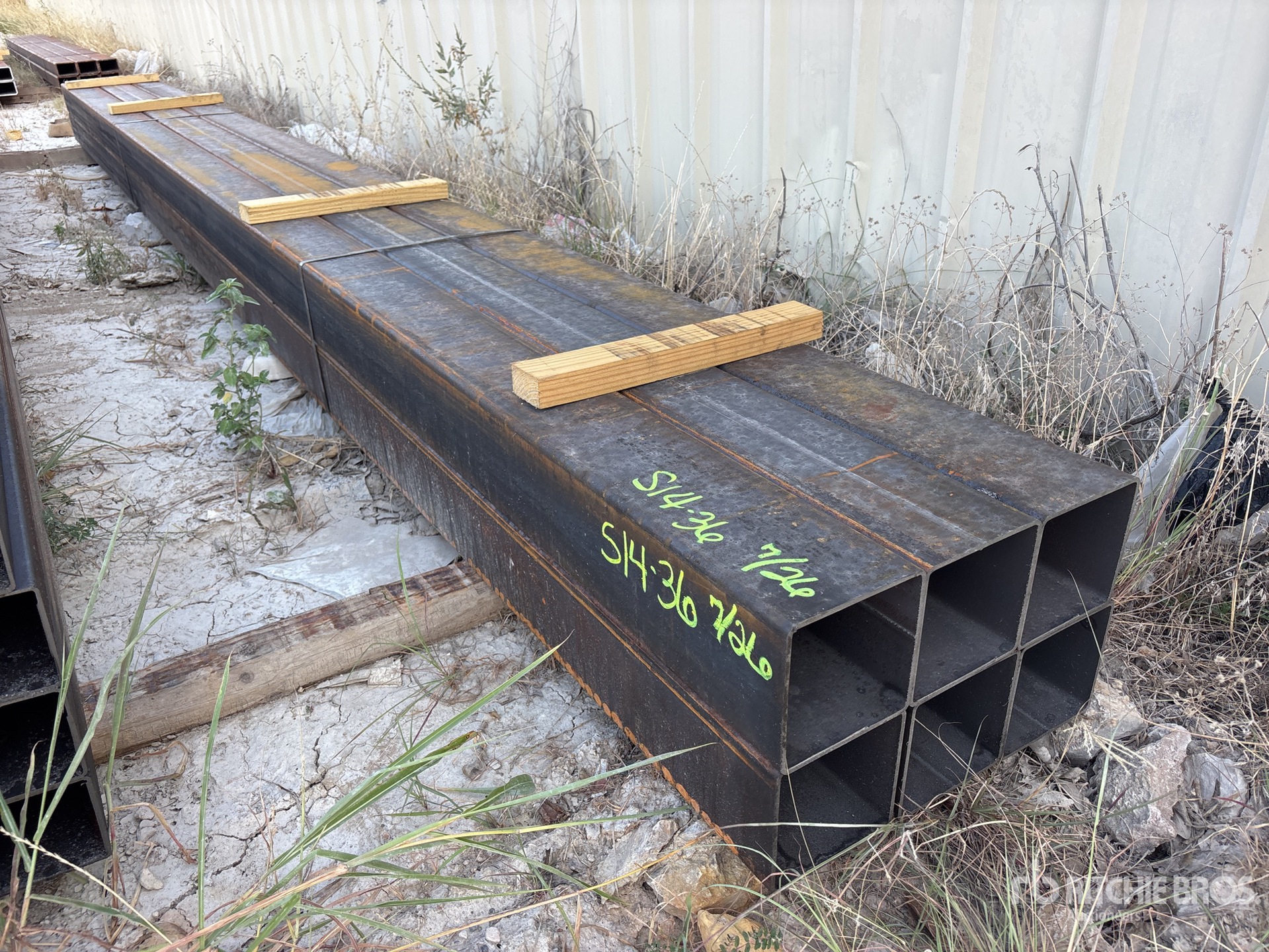 Quantity of (6) 6 in x 6 in x 3/16 in x 20 ft Square Tubing (Unused)