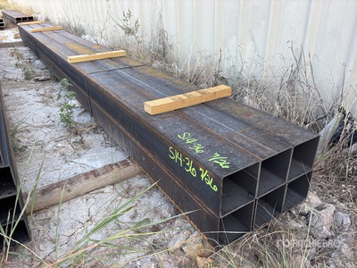 Quantity of (6) 6 in x 6 in x 3/16 in x 20 ft Square Tubing Divers  (Unused)
