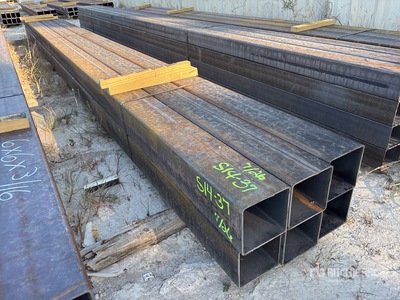 Quantity of (6) 6 in x 6 in x 3/16 in x 20 ft Square Tubing Divers  (Unused)
