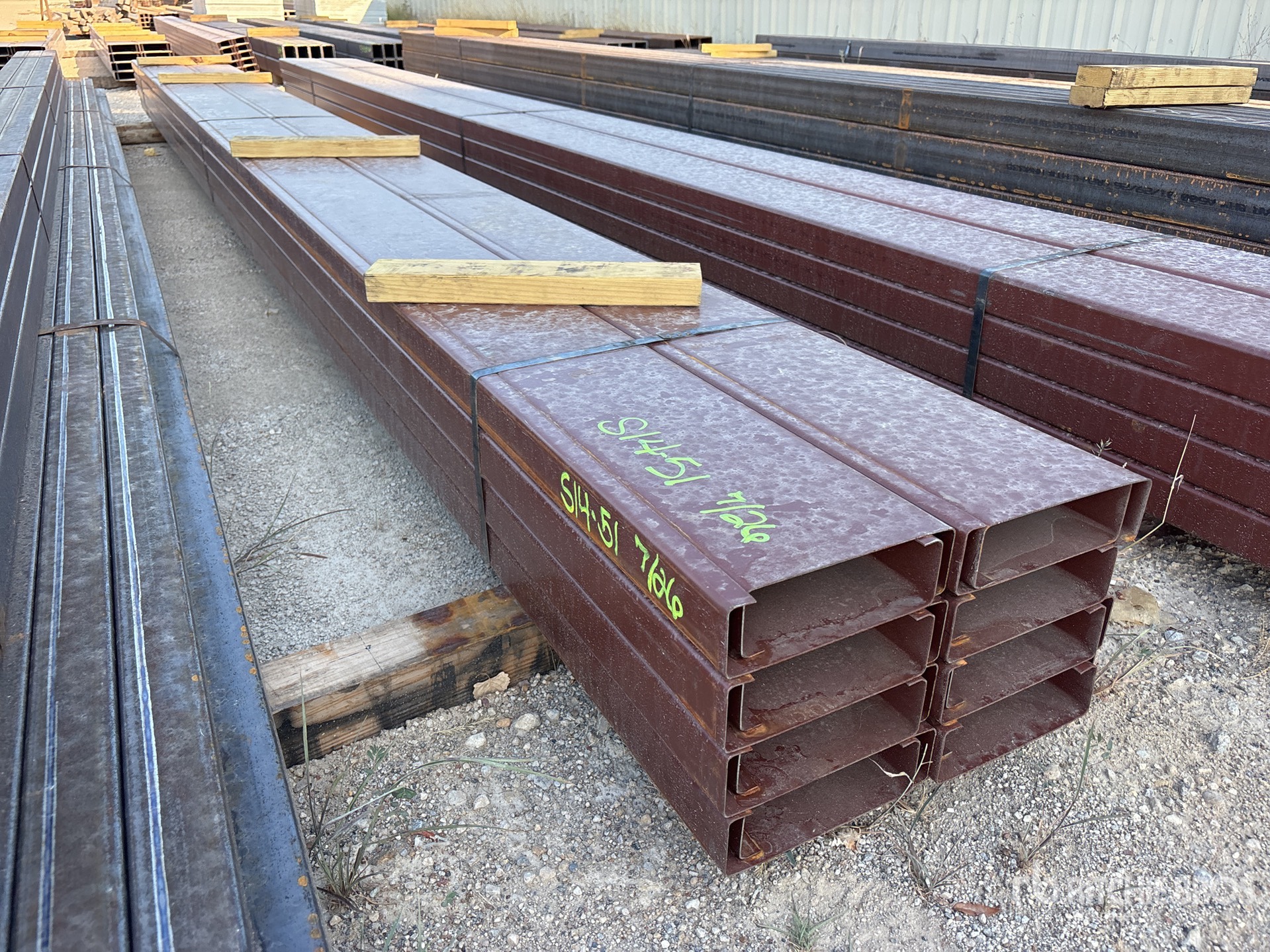 Quantity of (16) 8 in x 20 ft Metal C-Purlin (Unused)