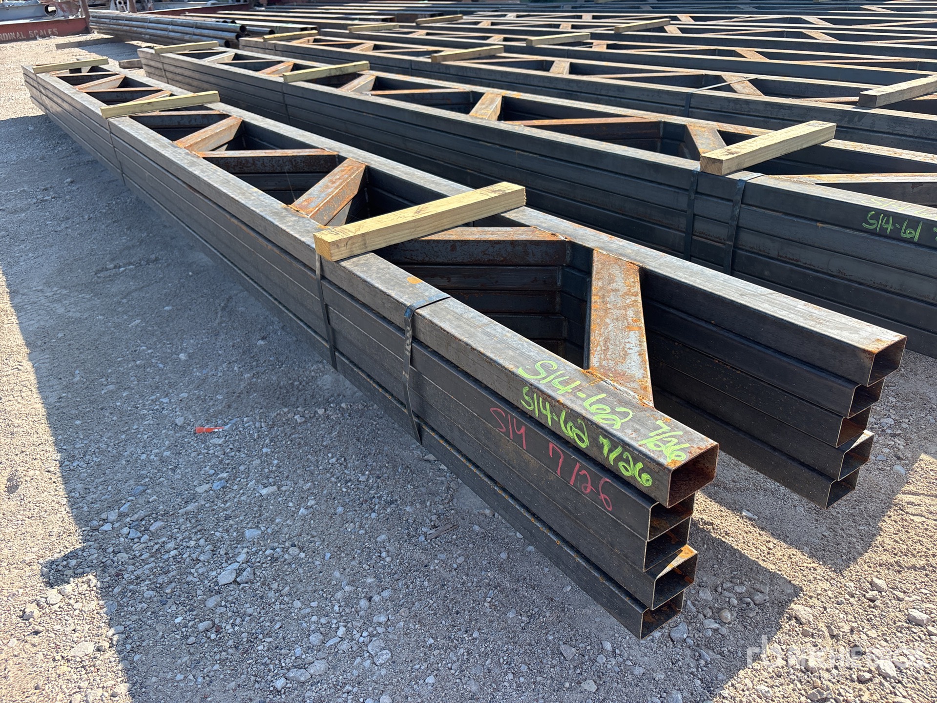 Quantity of (5) 18 in x 20 ft Metal Trusses (Unused)
