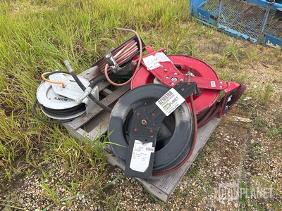 (4) Assorted Air Hose Reels w/Hoses