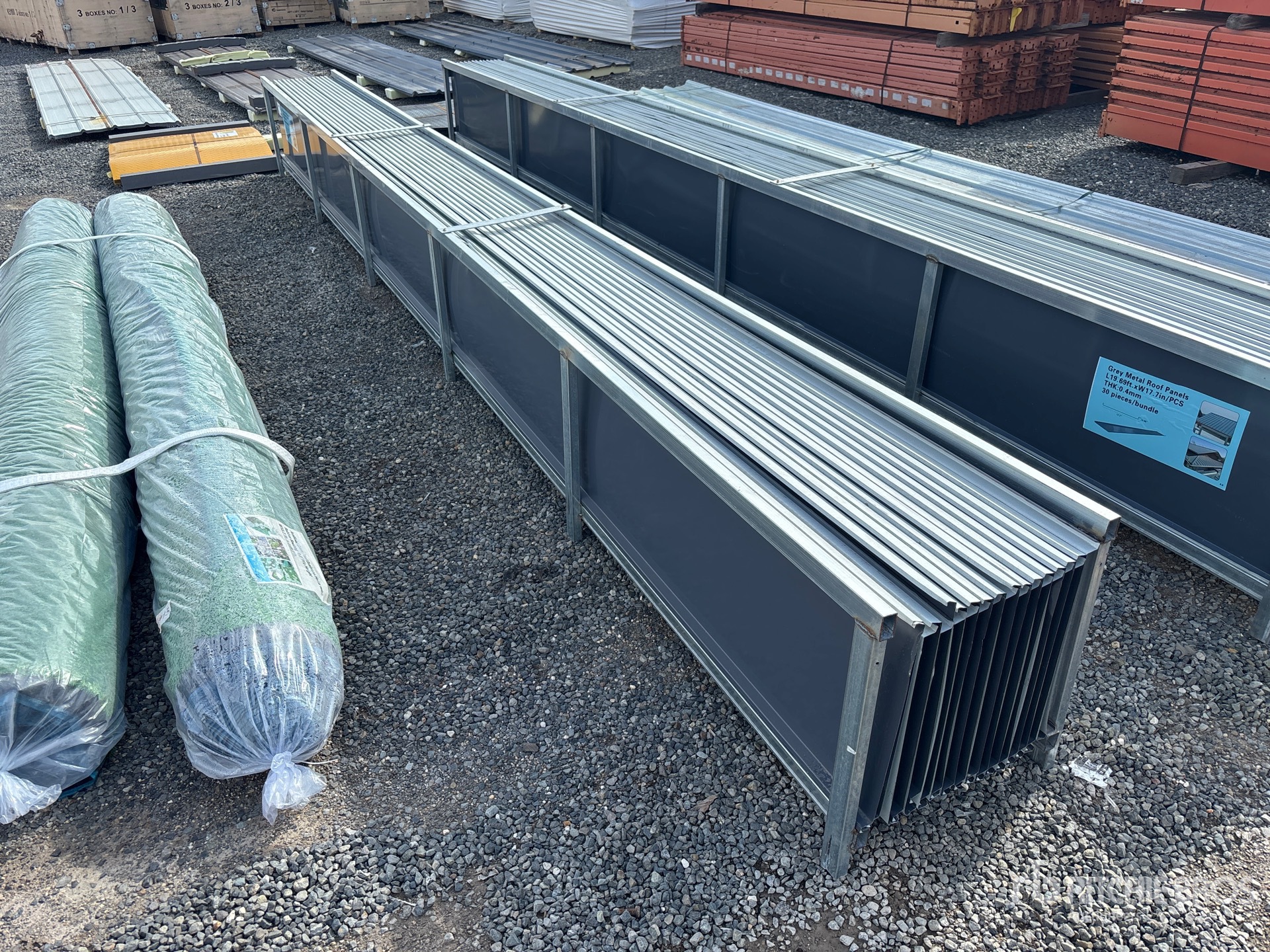Quantity of (30) 19ft 8 in x 18 in Metal Roof Panels