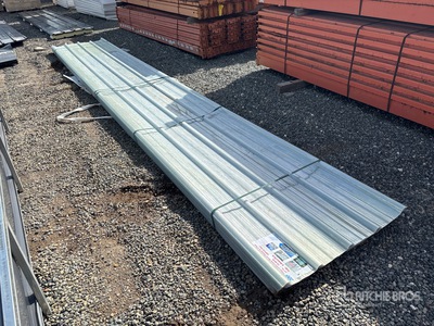 Quantity of (50) 35 In x 19.69 ft Corrugated Polycarbonate Roof Panel (Unused)