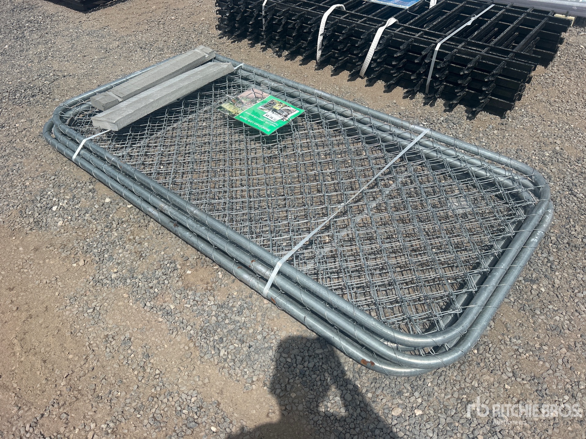 Quantity of (5) 7.9 ft x 3.8 ft Metal Chain Link Site Fence (Unused)