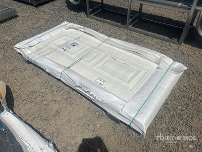 6.89 ft x 3.38 ft White Steel Security Door with Frame and Hardware (Unused)