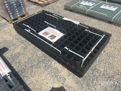 Quantity of (40) 36 In x 72 In Black Metal Rail Panel (Unused)