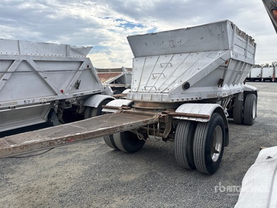 1989 Gallaty 18 ft T/A Turntable Aluminum Belly Dump Trailer