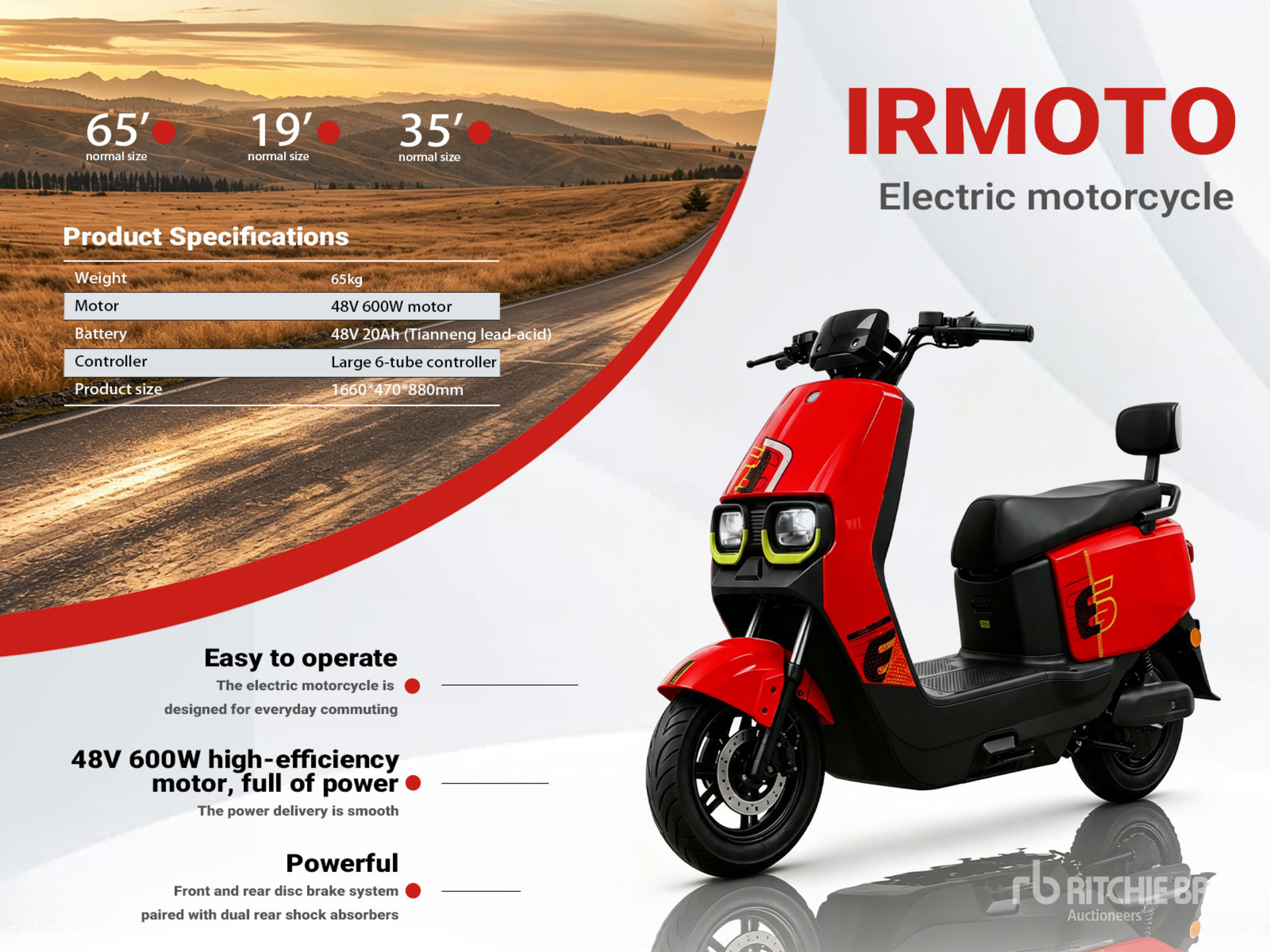 2026 IRMOTO-RED Moped (Unused)