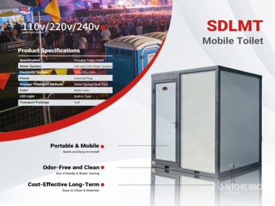 2026 SDLMT 6 ft 11 in x 6 ft 3 in 1 Person Skid-Mounted Baño Portatil (Sin Usar) / Portable Toilet (Unused)