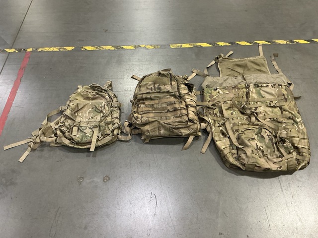 (10) Field Packs, (9) Assault Packs & Assorted Items