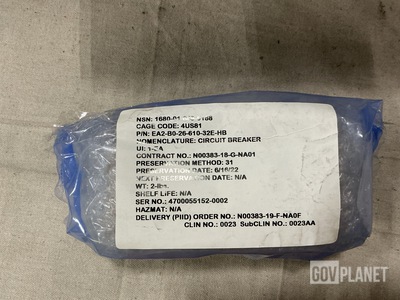 (3) General Atomics EA2-B0-26-610-32E-HB Circuit Breakers