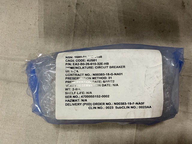 (3) General Atomics EA2-B0-26-610-32E-HB Circuit Breakers