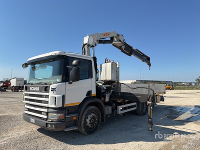 2000 PM 24025LC 11000 kg Knuckle Boom on 2000 Scania P94-310 6x2 Flatbed Truck with Crane