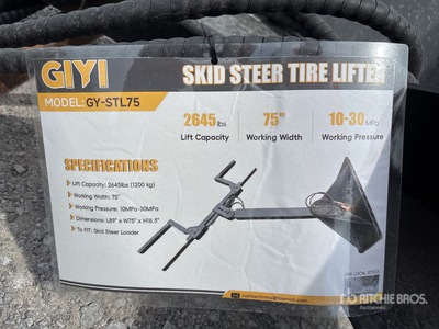 2026 GIYI GY-STL75 75 in Skid Steer Tire Lifter (Unused)