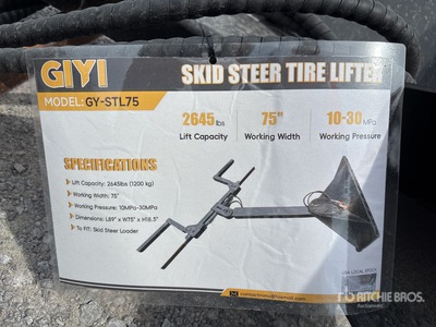 2026 GIYI GY-STL75 75 in Skid Steer Tire Lifter (Unused)