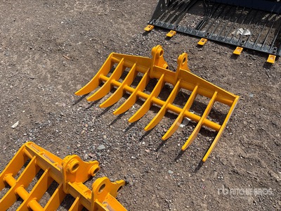 2026 GIYI 38 in Excavator Rake - Fits Cat 303 (Unused)