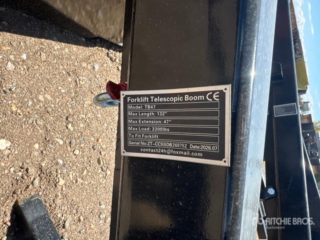 2026 GIYI GY-TB47 132 in 3300 lb Forklift Extendable Boom (Unused)
