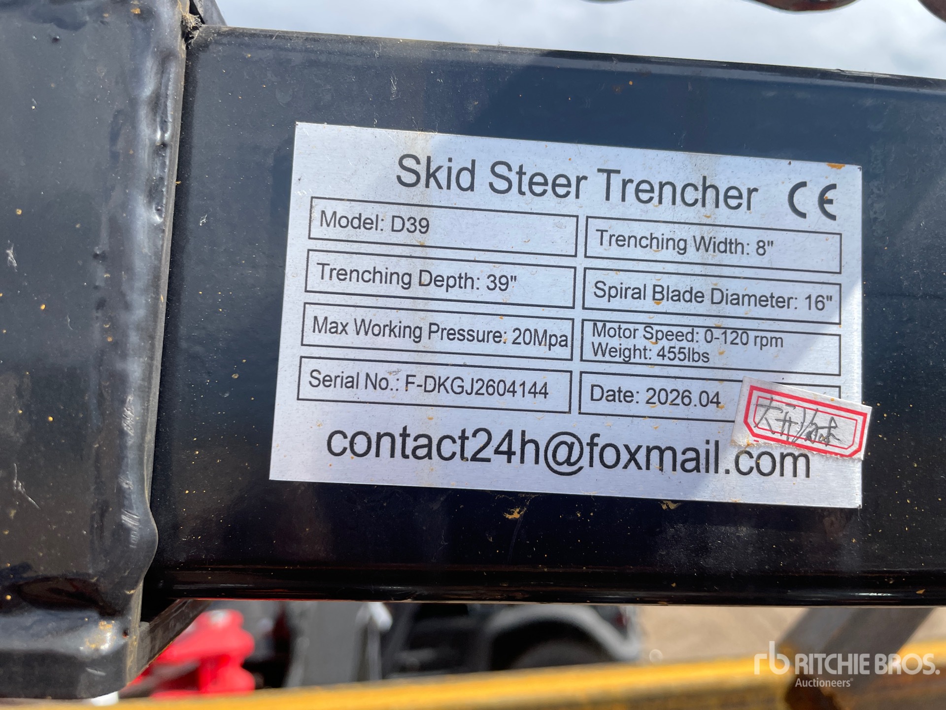2026 Future FT-D39 39 in Skid Steer Trencher (Unused)