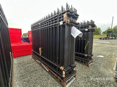 Quantity of (20) Canex 10 ft x 7 ft Powder Coated Wrought Iron サイト フェンス (Unused)