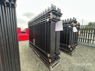 Quantity of (20) Canex 10 ft x 7 ft Powder Coated Wrought Iron bouw hek (Unused)