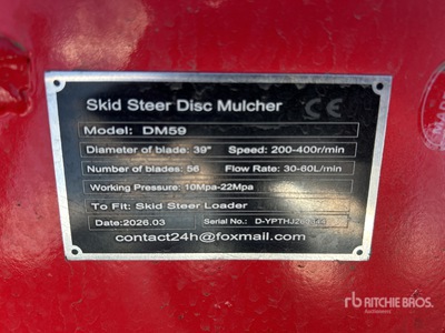 2026 GIYI GY-DM59 39 in Disc Schranklader Mulcher (Unused)