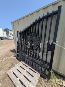 Ornamental Single Swing Steel Driveway Gate with Tree of Life Design