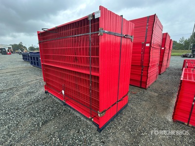 Quantity of (40) Canex 7 ft 6 in x 5 ft 7 in Powder Coated bouw hek (Unused)