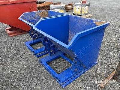Quantity of (2) 3 ft 6.5 in Self-Dumping Hopper