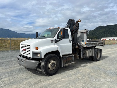 Hiab 099 B-2 CLX Knuckle Boom on 2009 GMC C7500 4x2 Dump Truck with Crane