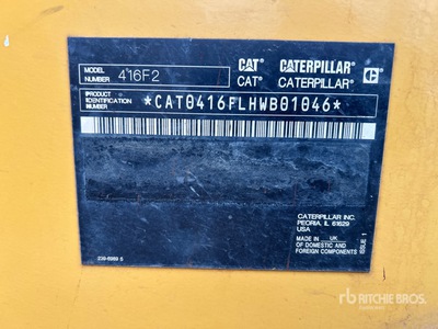 2017 Cat 416F2 4x4 Backhoe Loader