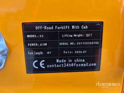 2026 SDLOOL SL-35 Rough Terrain Forklift (Unused)