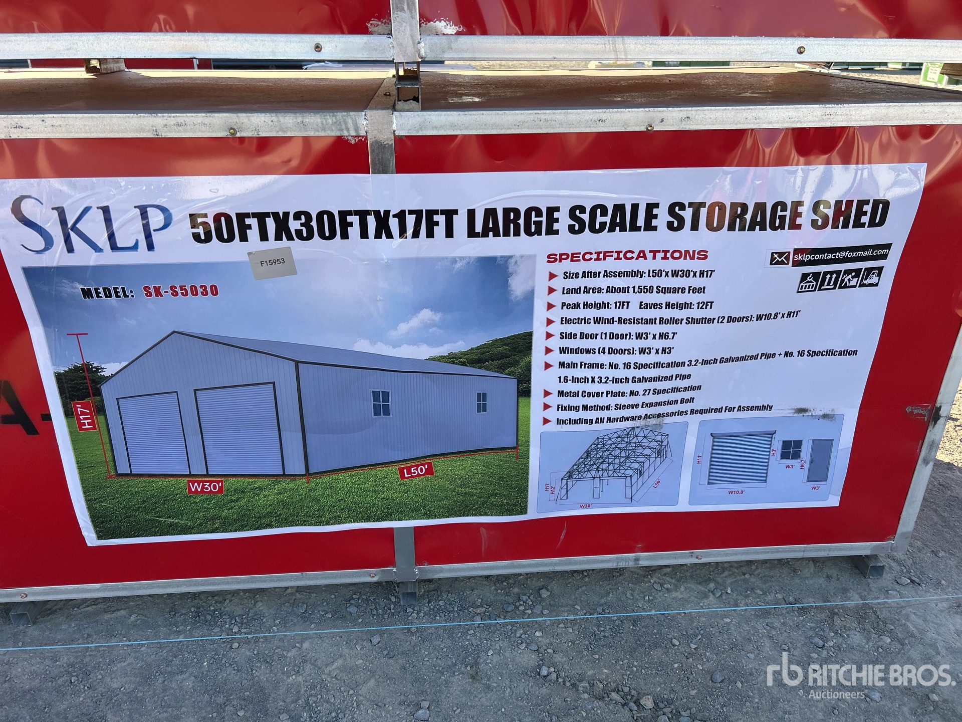 2026 SKLP SK-S5030 50 ft x 31 ft x 17 ft Storage Shed Tents and Tent Components (Unused)