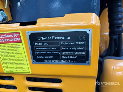 2026 VICSEC VC30C CRAWLER Mini Excavator (Unused)