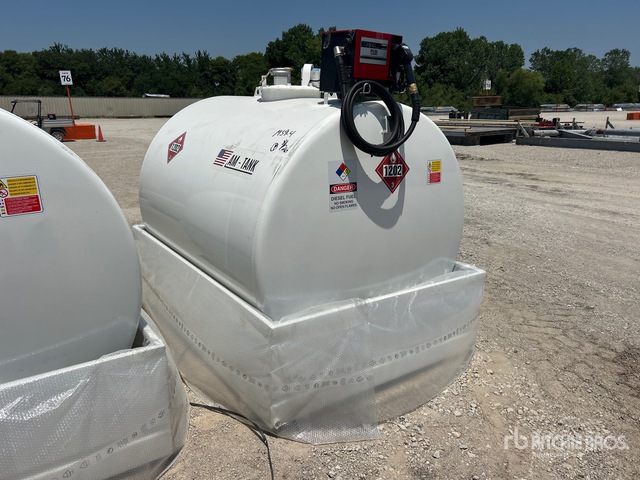 2026 AM Tank 1000 gal Skid Mounted Steel Diesel Storage and Dispensing Tank (Unused)