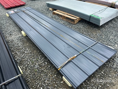 Quantity of (30) 3 ft x 12 ft Grey Metal Roof Panel معدات بناء متنوعة (Unused)