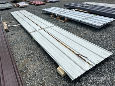 Quantity of (20) 3 ft x 20 ft White Metal Roof Panel معدات بناء متنوعة (Unused)