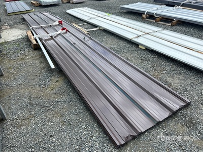 Quantity of (20) 3 ft x 20 ft Brown Metal Roof Panel معدات بناء متنوعة (Unused)