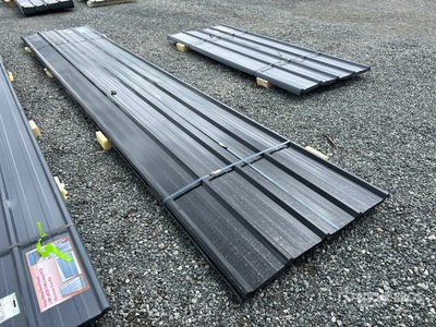 Quantity of (30) 3 ft x 16 ft Black Metal Roof Panel معدات بناء متنوعة (Unused)