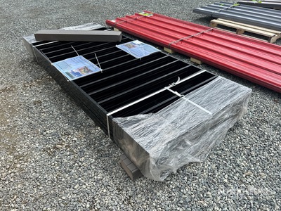 Quantity of (10) 7 ft 11 in x 3 ft 3 in Galvanized Black Steel Fencing