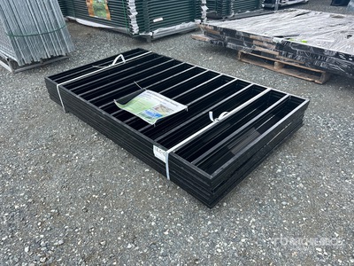 Quantity of (10) 5 ft 10 in x 3 ft 3 in Galvanized Black Steel Fencing