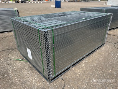 Quantity of (54) 10 ft x 6 ft Galvanized Temporary Clôture du site (Unused)