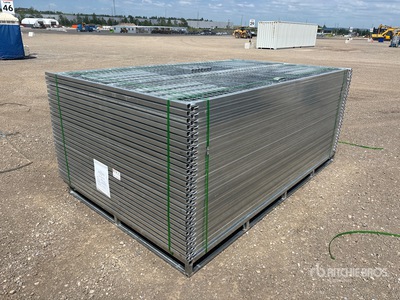 Quantity of (54) 10 ft x 6 ft Galvanized Temporary Clôture du site (Unused)