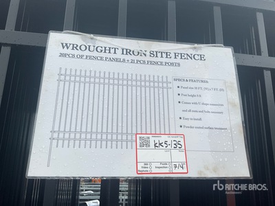 Quantity of (20) 10 ft x 7 ft Wrought Iron Site Fencing Schermen