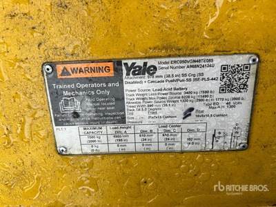 2020 Yale ERC50VG 3500 lb Elektryczny wózek widłowy