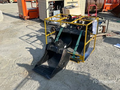 Quantity of (2) Rhinox Q/C 18inch Bare Digging with Fitted Bolt on Blade and 36inch HD Grading with Bolt on Edge - Fits Kubota - Excavator Bucket (Unused)